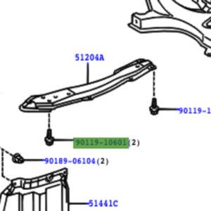 Toyota Celica 1999-2005 Bolt W/Washer