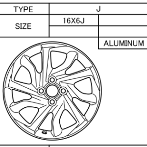 Toyota Yaris/Hybrid 2014-2020 Alloy Wheel Type J