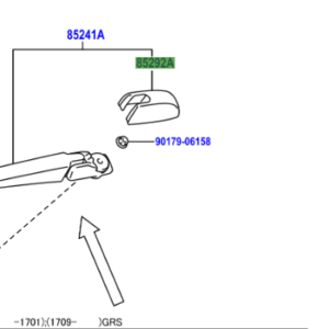 Toyota Vitz 2010-2020 Rear Wiper Arm Cap
