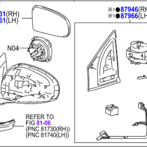 Toyota IQ 2008-2014 Wing Mirror Unit RH