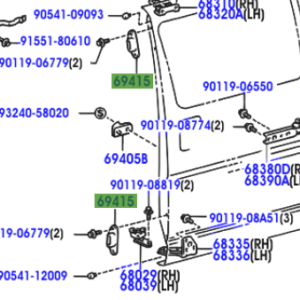 Toyotoa Hiace/Hiace S.B.V 1995-2011 Stopper, Slide Door Female
