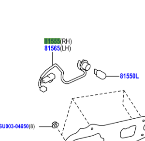 Toyota GT86 2012-2016 Socket & Wire Sub-Assy, Rear Combination Lamp RH