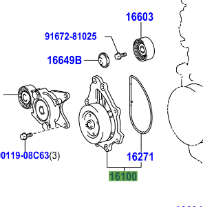 Toyota Rav4 2012-2019 Engine Water Pump Assy