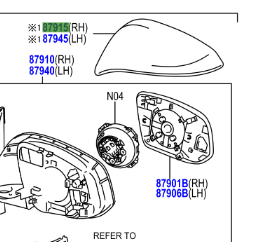 Toyota Rav4 2012-2019 Wing Mirror Cover RH (070)