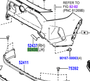 Toyota Rav4 2018- Front Bumper Guard Cover LH