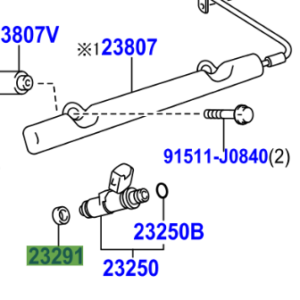 Toyota Prius 2003-2009 Insulator, Injector Vibration