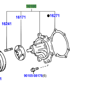 Toyota Hilux 2004-2012 Engine Water Pump Assy