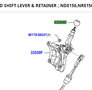 Toyota Auris/Hybrid 2007-2013 Knob Sub-Assy, Shift Lever, DK.Gray