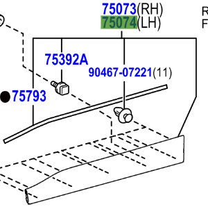 Toyota Rav4 2018- Moulding Sub-Assy, Front Door, Outside Lower LH