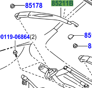 Toyota Land Cruiser Prado 2009-2017 Front Wiper Arm RH