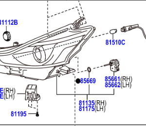 Toyota Prius A 2011- Headlamp Assy, RH