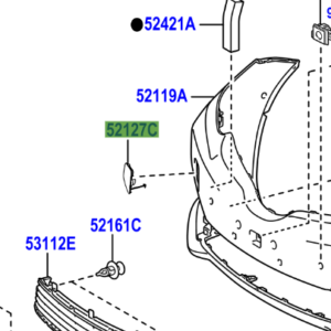 Toyota Auris/Hybrid 2012-2018 Front Bumper Tow Eye Cover R,H