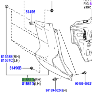 Toyota Aygo X 2022- Lens & Body, Rear Combination Lamp, RH