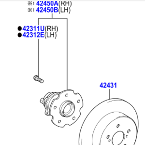Toyota Rav4 2012-2019 Hub & Bearing Assy, Rear Axle, RH