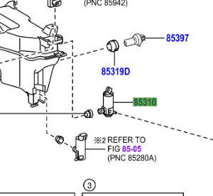 Toyota Hilux 2020- Motor And Pump Assy, Windshield Washer