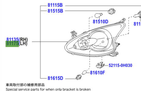 Toyota Aygo 2005-2014 Headlight Unit Assy LH
