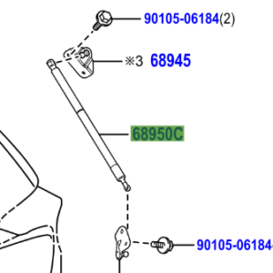 Toyota C-HR 2016 Boot Strut RH