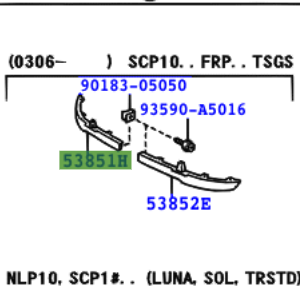 Toyota Yaris 2001-2005 Front Spoiler Pad LH