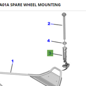 Toyota Proace Verso 2016- Spare Wheel Support Hook-