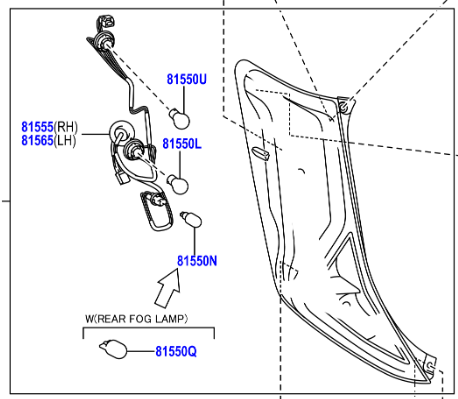 Toyota Aygo 2014- Rear Combination Lamp LH