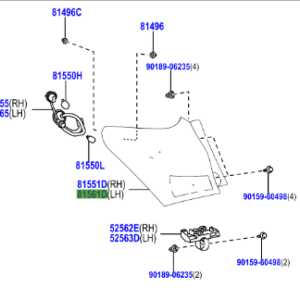 Toyota Auris/Hybrid 2012-2018 Rear Combination Lamp Lens And Body LH