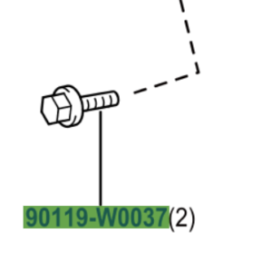 Toyota Yaris 2020- Bolt W/Washer 90119-W0037