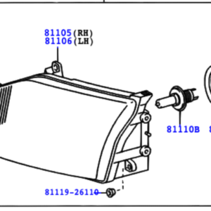 Toyota Hiace/Hiace S.B.V 1995-2011 Headlamp Assy LH