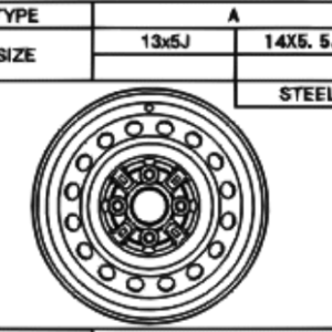 Toyota Yaris (JPP) 1999-2005 Type A Steel Wheel 14"