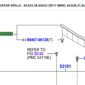 Toyota Rav4 2005-2012 Hood To Radiator Grille Seal
