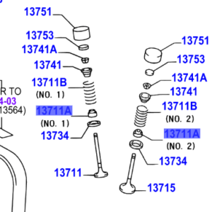 Toyota Altezza/Gita 1998-2005 Seal Or Ring, O For Valve Stem Oil No.1