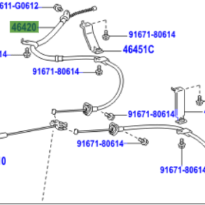 Toyota IQ 2008-2014 Parking Brake Cable No.2
