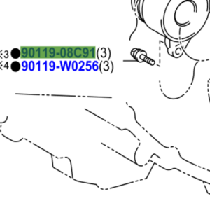 Toyota Auris/Hybrid 2012-2016 Bolt W/Washer 90119-08C91