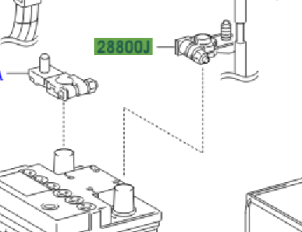 Toyota Aygo 2005-2014 Terminal, Battery Negative