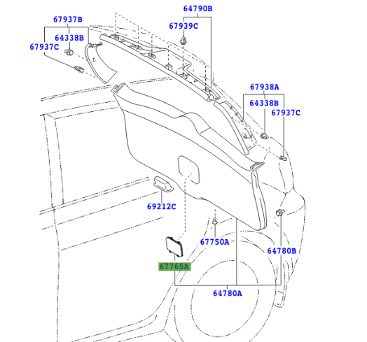 Toyota Auris/Hybrid 2007-2013 Back Door Service Hole Cover