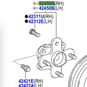 Toyota IQ 2008-2014 Hub & Bearing Assy, Rear Axle, RH