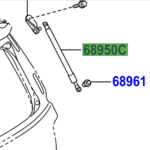 Toyota Verso 2009-2017 Tailgate Strut RH