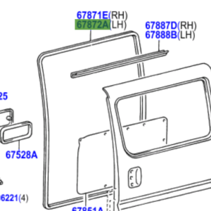 Toyota Hiace/Hiace S.B.V 1995-2011 Weatherstrip, Slide Door LH