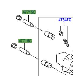 Toyota Yaris/Hybrid 2014-2020 Cylinder Slide Pin(For Rear Disc Brake)