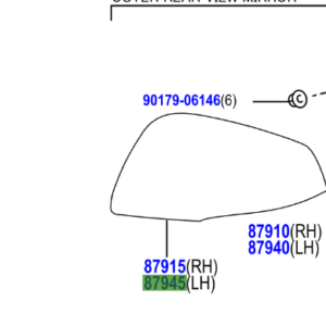 Toyota Rav4 2018- Outer Mirror Cover LH (Black)