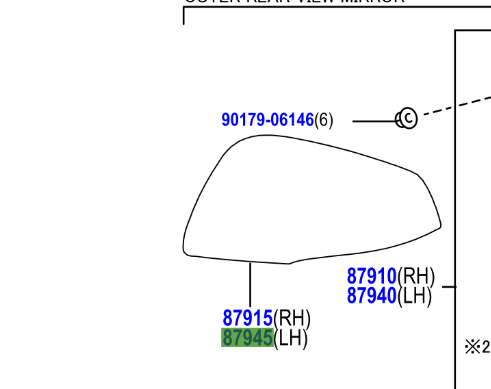Toyota Rav4 2018- Outer Mirror Cover LH (Black)