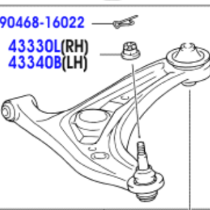 Toyota Vitz 2005-2010 Front Suspension, Lower Arm Sub-Assy LH
