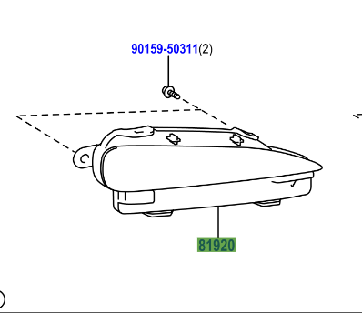 Toyota Yaris/Hybrid 2011-2014 Reflector Assy LH