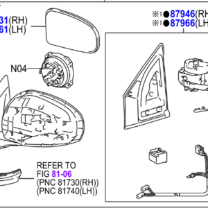 Toyota IQ 2008-2014 Wing Mirror Unit LH