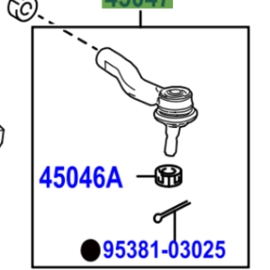 Toyota Prius 2015-2022 Tie Rod LH