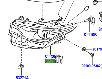 Toyota Auris/Hybrid 2012-2018 Headlamp Unit Assy LH