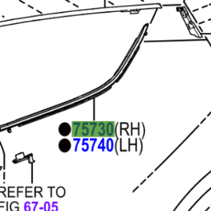 Toyota C-HR 2016 Rear Door Belt Moulding, RH