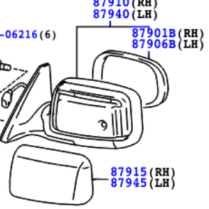 Toyota Rav4 2000-2005 Mirror Cover LH Black (202)