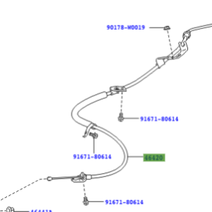 Toyota Aygo 2005-2014 Parking Brake Cable No.2