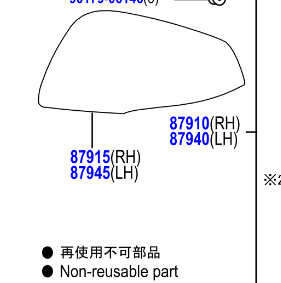 Toyota Rav4 2018- Wing Mirror Cover LH Red