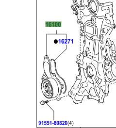 Toyota Auris/Hybrid 2012-2018 Engine Water Pump Assy